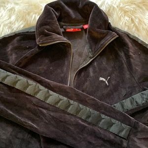 Puma black Velour zip-up
